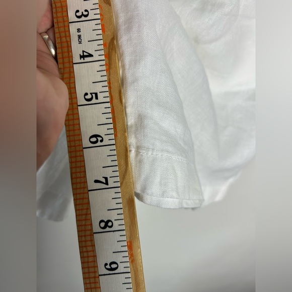 H by Halston Size M Women's White 100% Linen Shorts Beach Vacation Resort Summer - Picture 10 of 15